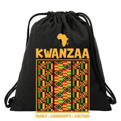 Kwanzaa Family Community Culture Drawstring Bag