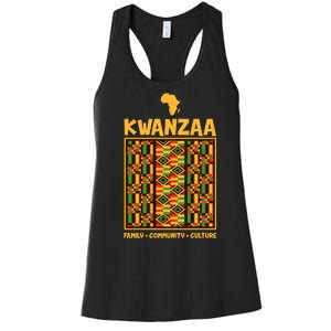 Kwanzaa Family Community Culture Women's Racerback Tank