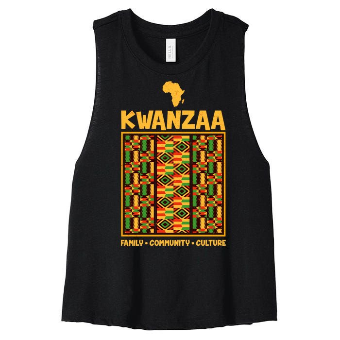 Kwanzaa Family Community Culture Women's Racerback Cropped Tank