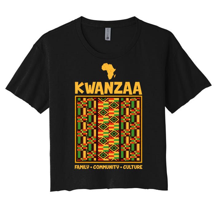 Kwanzaa Family Community Culture Women's Crop Top Tee