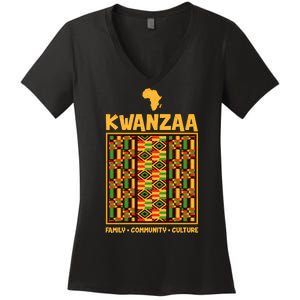 Kwanzaa Family Community Culture Women's V-Neck T-Shirt