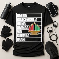 Kwanzaa Holiday Principles Kinara Candles Cooling Performance Crew T-Shirt