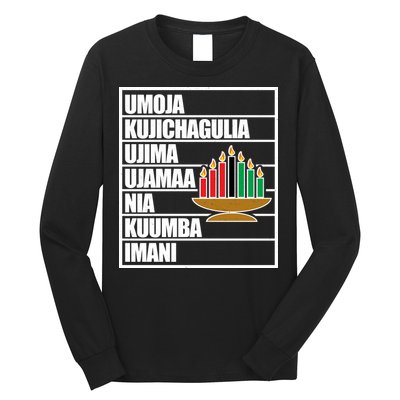 Kwanzaa Holiday Principles Kinara Candles Long Sleeve Shirt