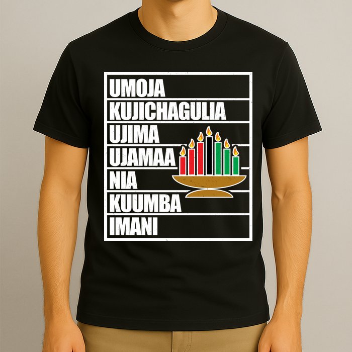 Kwanzaa Holiday Principles Kinara Candles T-Shirt