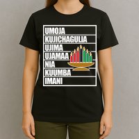 Kwanzaa Holiday Principles Kinara Candles T-Shirt
