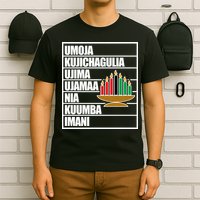 Kwanzaa Holiday Principles Kinara Candles T-Shirt