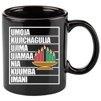 Kwanzaa Holiday Principles Kinara Candles 11oz C Handle Ceramic Mug