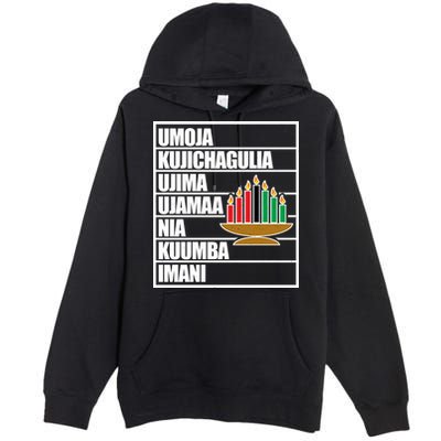 Kwanzaa Holiday Principles Kinara Candles Premium Pullover Hoodie