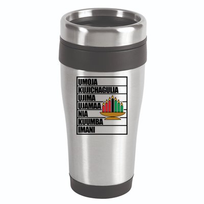 Kwanzaa Holiday Principles Kinara Candles 16oz Travel Tumbler