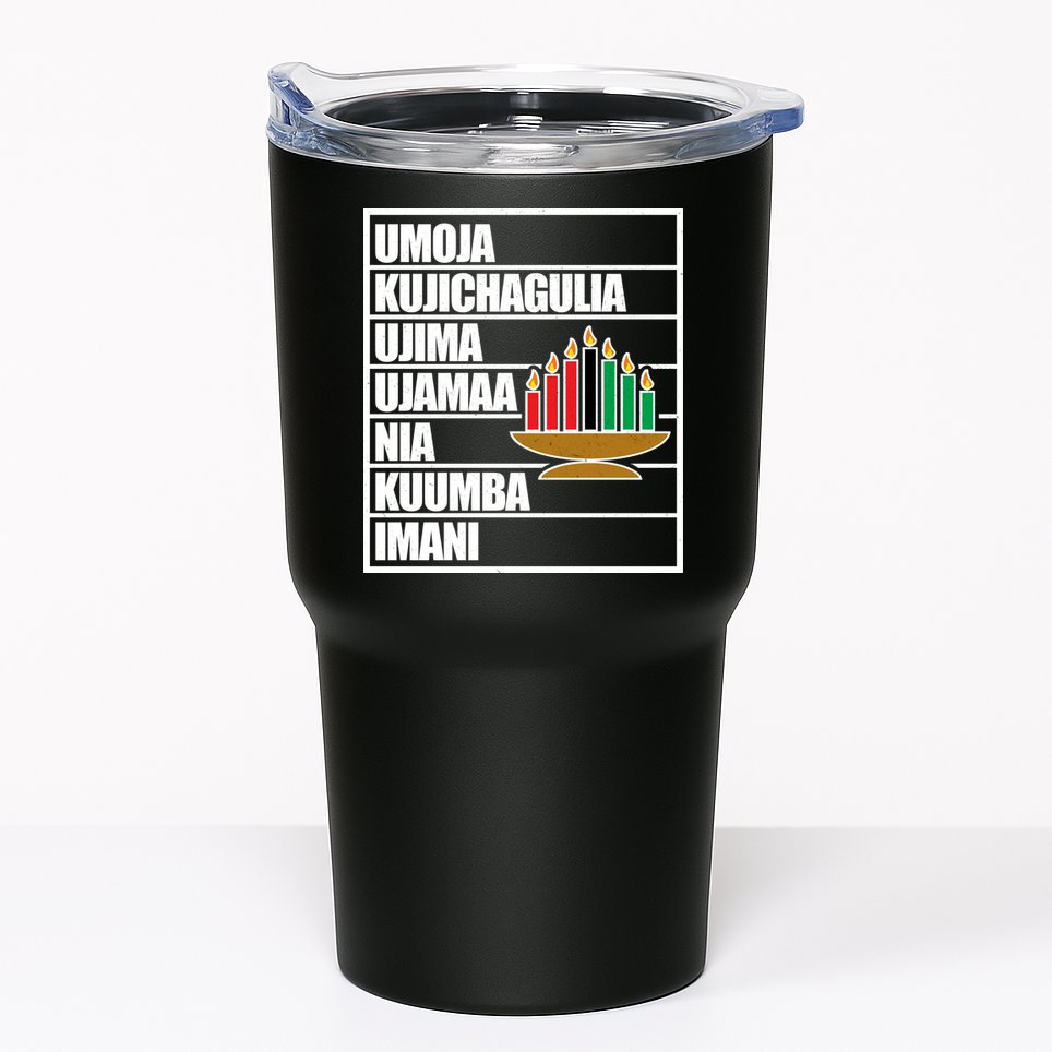 Kwanzaa Holiday Principles Kinara Candles Tumbler