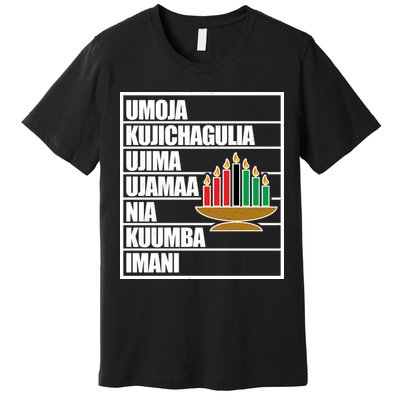 Kwanzaa Holiday Principles Kinara Candles Premium T-Shirt