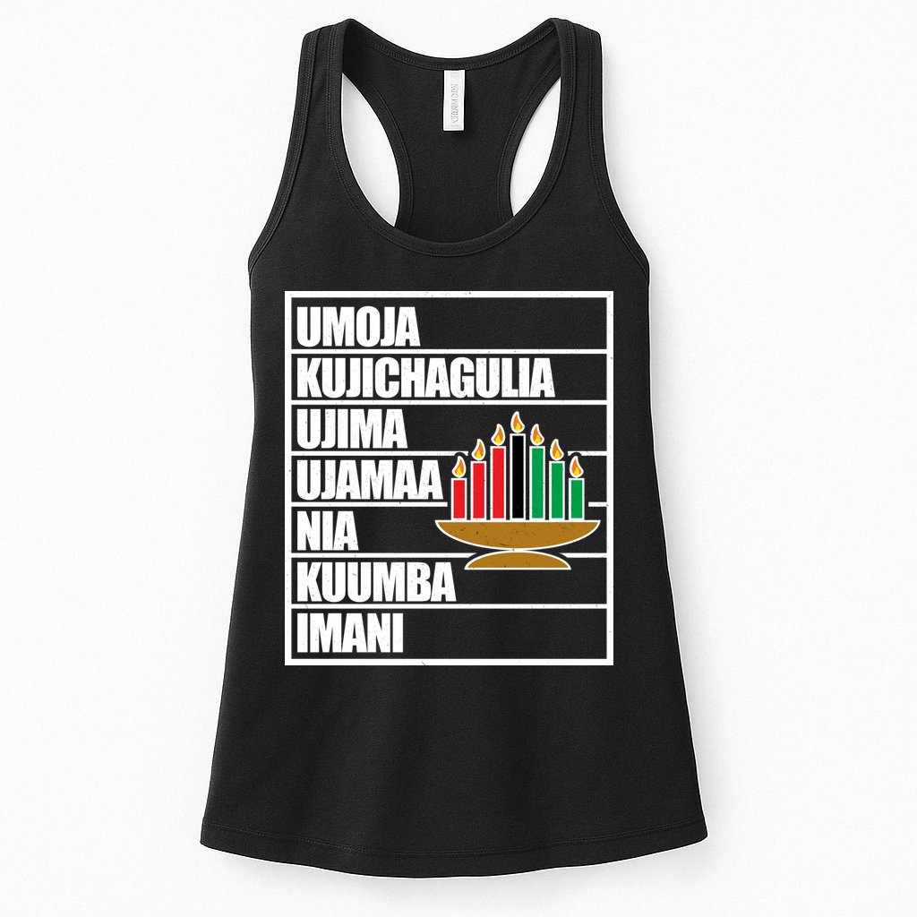 Kwanzaa Holiday Principles Kinara Candles Womens Tank Top