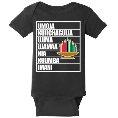 Kwanzaa Holiday Principles Kinara Candles Baby Bodysuit