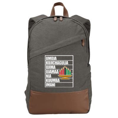 Kwanzaa Holiday Principles Kinara Candles Cotton Canvas Backpack