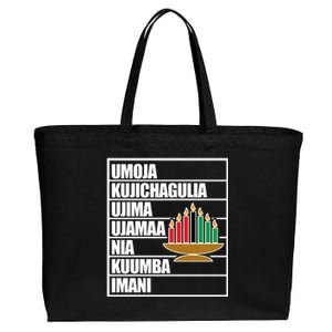 Kwanzaa Holiday Principles Kinara Candles Cotton Canvas Jumbo Tote