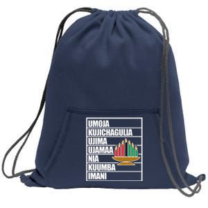 Kwanzaa Holiday Principles Kinara Candles Sweatshirt Cinch Pack Bag