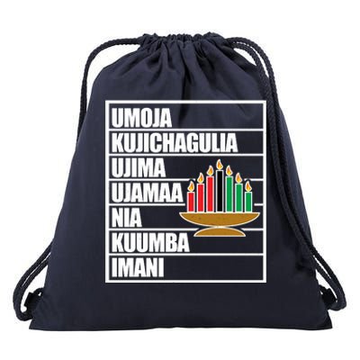 Kwanzaa Holiday Principles Kinara Candles Drawstring Bag