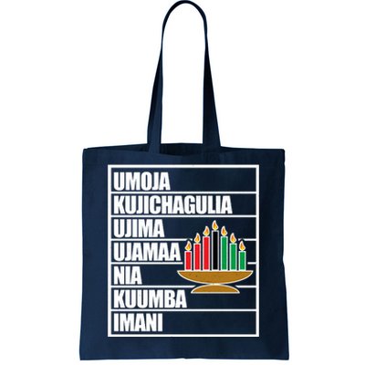 Kwanzaa Holiday Principles Kinara Candles Tote Bag