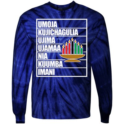 Kwanzaa Holiday Principles Kinara Candles Tie-Dye Long Sleeve Shirt