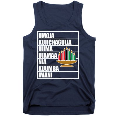 Kwanzaa Holiday Principles Kinara Candles Tank Top