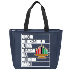 Kwanzaa Holiday Principles Kinara Candles Zip Tote Bag