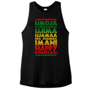 Kwanzaa Holiday Principles Traditional Colors Ladies PosiCharge Tri-Blend Wicking Tank