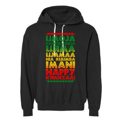 Kwanzaa Holiday Principles Traditional Colors Garment-Dyed Fleece Hoodie