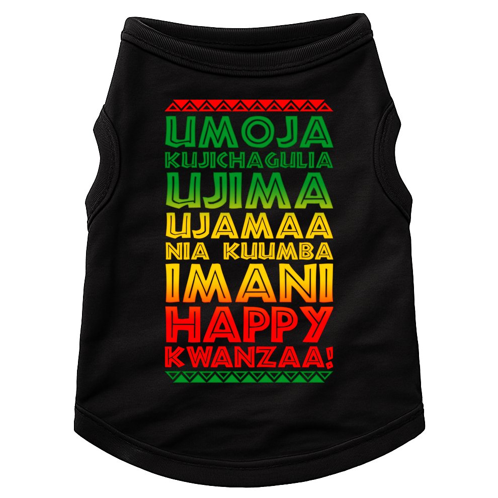 Kwanzaa Holiday Principles Traditional Colors Doggie Tank
