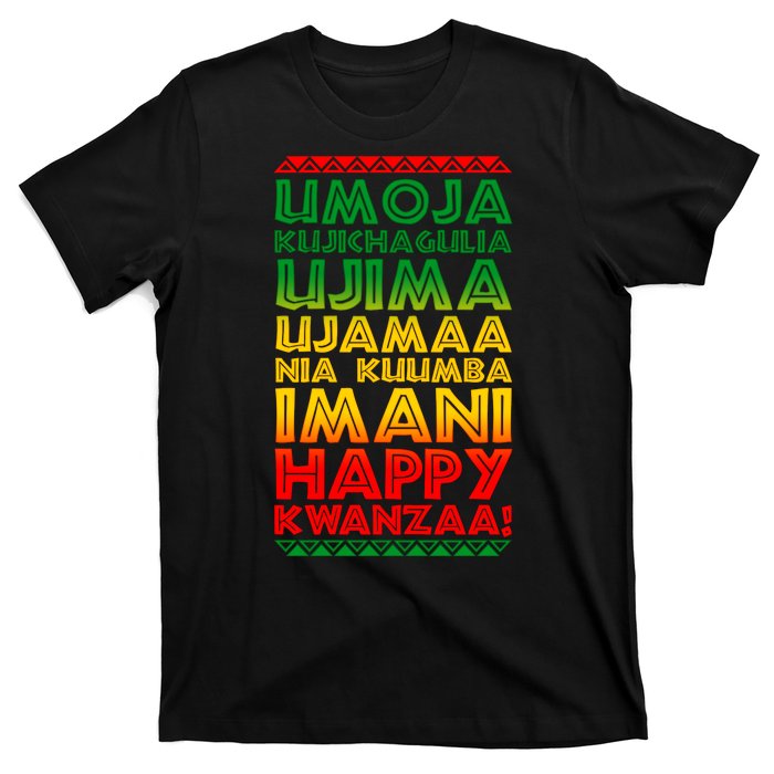 Kwanzaa Holiday Principles Traditional Colors T-Shirt