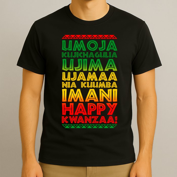 Kwanzaa Holiday Principles Traditional Colors T-Shirt