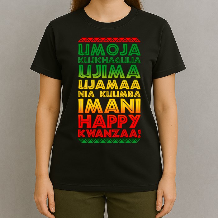 Kwanzaa Holiday Principles Traditional Colors T-Shirt