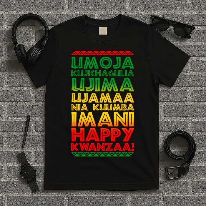 Kwanzaa Holiday Principles Traditional Colors T-Shirt