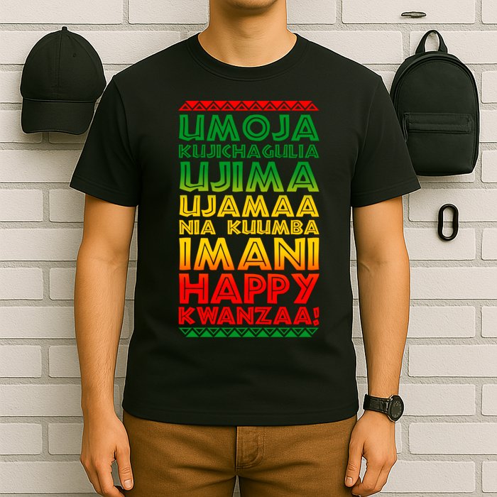 Kwanzaa Holiday Principles Traditional Colors T-Shirt