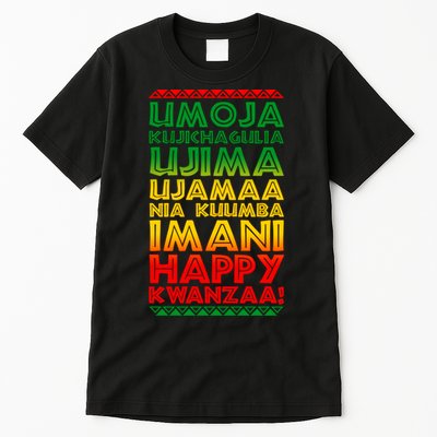 Kwanzaa Holiday Principles Traditional Colors Tall T-Shirt