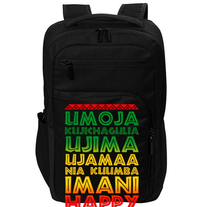 Kwanzaa Holiday Principles Traditional Colors Impact Tech Backpack