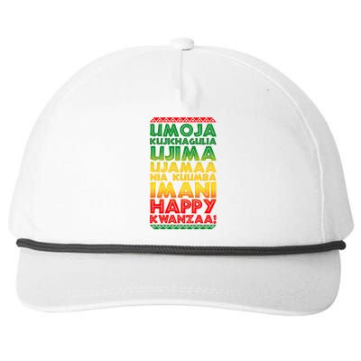 Kwanzaa Holiday Principles Traditional Colors Snapback Five-Panel Rope Hat