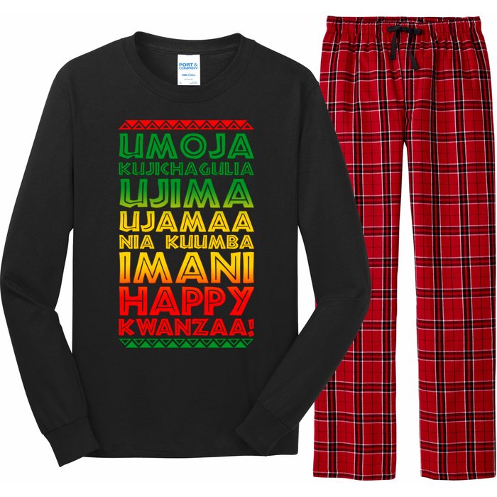 Kwanzaa Holiday Principles Traditional Colors Long Sleeve Pajama Set