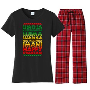 Kwanzaa Holiday Principles Traditional Colors Women's Flannel Pajama Set