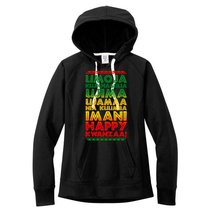 Kwanzaa Holiday Principles Traditional Colors Women's Fleece Hoodie