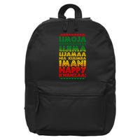 Kwanzaa Holiday Principles Traditional Colors 16 in Basic Backpack