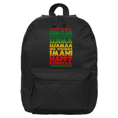 Kwanzaa Holiday Principles Traditional Colors 16 in Basic Backpack