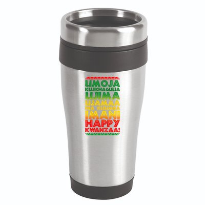 Kwanzaa Holiday Principles Traditional Colors 16oz Travel Tumbler