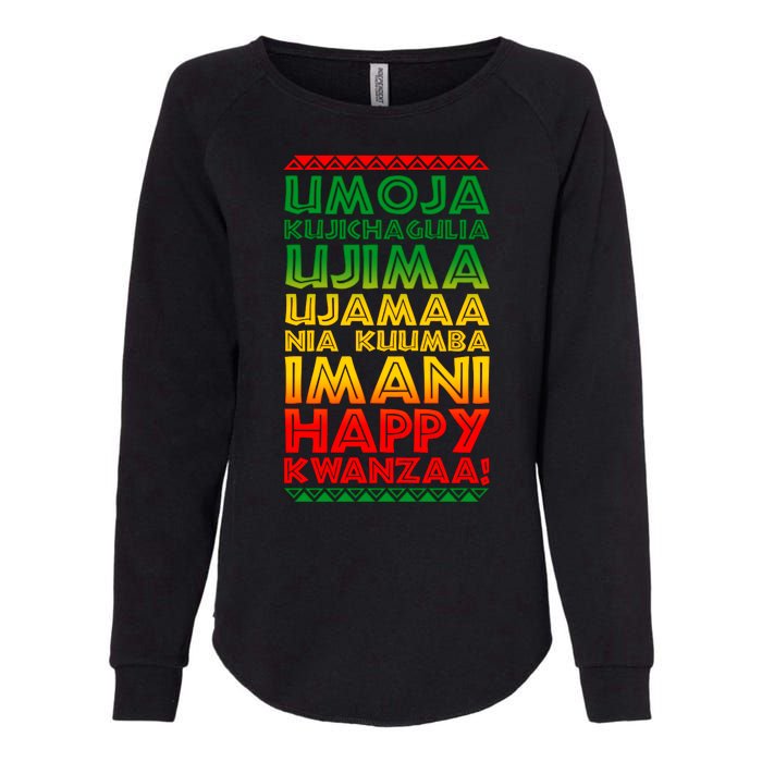 Kwanzaa Holiday Principles Traditional Colors Womens California Wash Sweatshirt