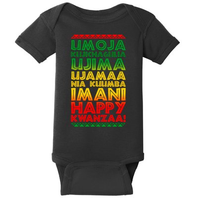 Kwanzaa Holiday Principles Traditional Colors Baby Bodysuit