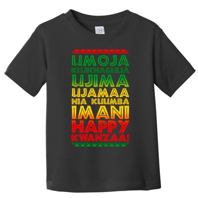 Kwanzaa Holiday Principles Traditional Colors Toddler T-Shirt
