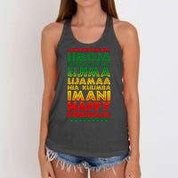 Kwanzaa Holiday Principles Traditional Colors Women's Knotted Racerback Tank