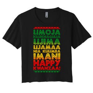 Kwanzaa Holiday Principles Traditional Colors Women's Crop Top Tee