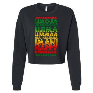 Kwanzaa Holiday Principles Traditional Colors Cropped Pullover Crew