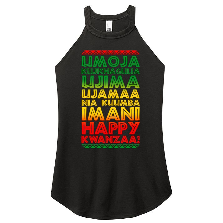 Kwanzaa Holiday Principles Traditional Colors Women's Perfect Tri Rocker Tank