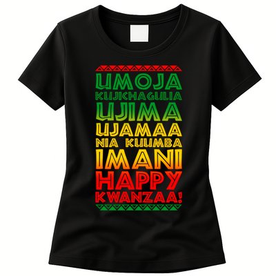 Kwanzaa Holiday Principles Traditional Colors Womens T-Shirt
